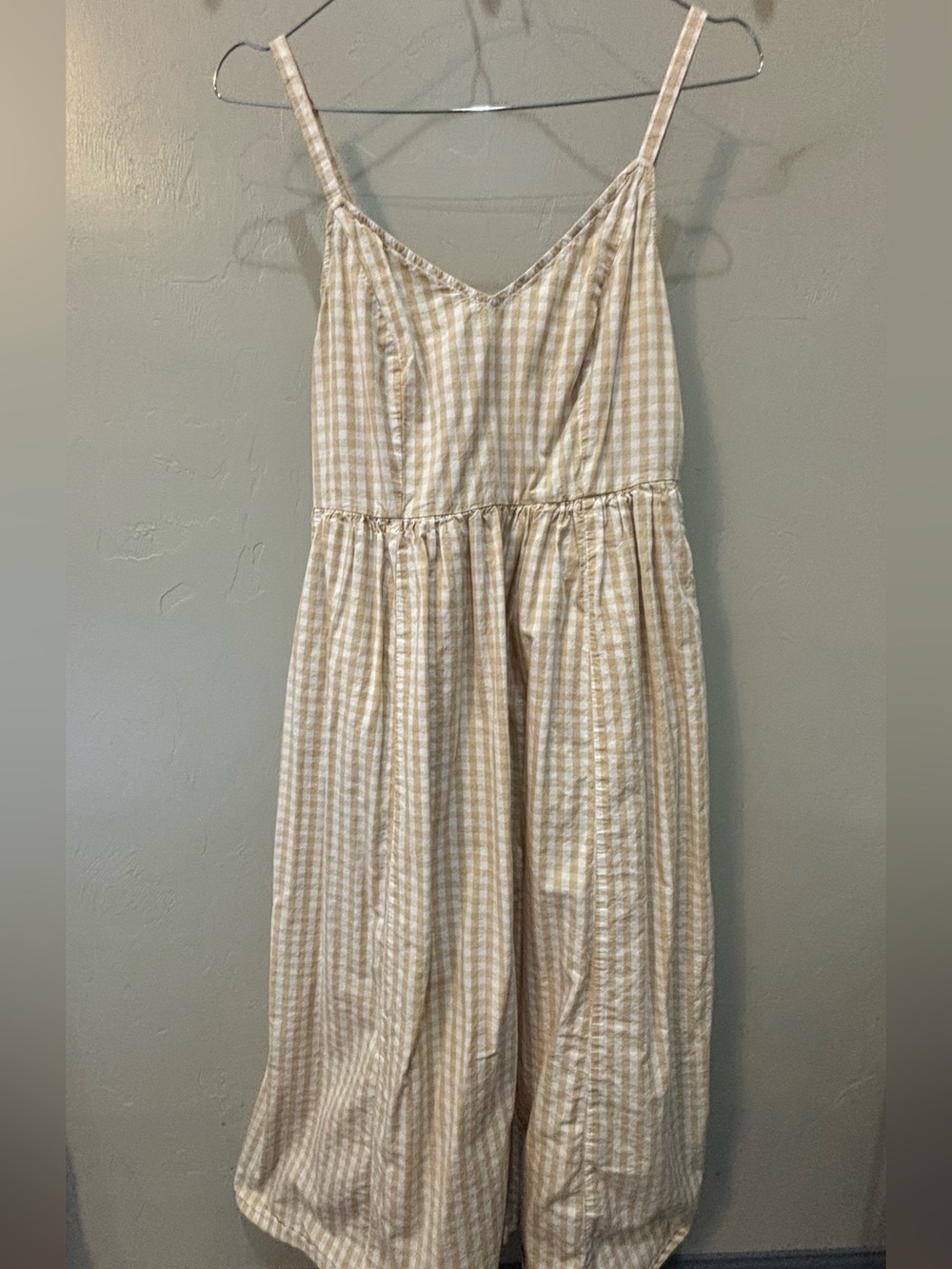 Old Navy | Spaghetti Strap Midi Sundress | Yellow Gingham | VGUC | XS Petite